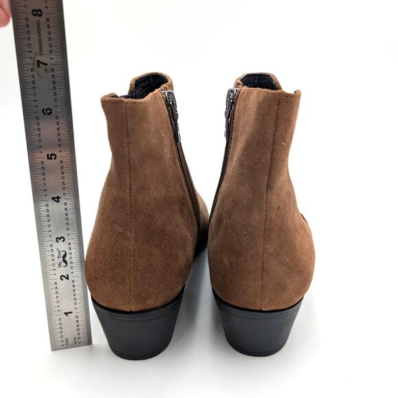 Aerosoles Cerros Ankle Boots Women's Side Zip Mocha Suede Size US9M EU39.5 - Picture 4 of 14